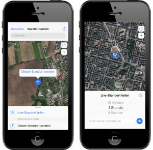 WhatsApp Live-Standort teilen